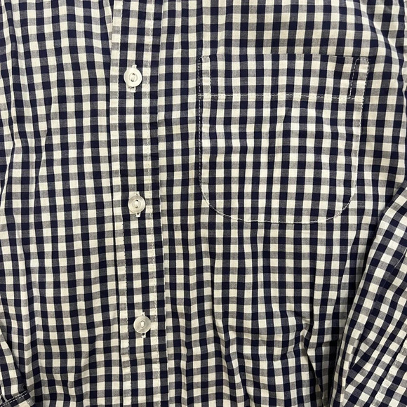 Bella Bliss Navy Soft Check Button Down Collared Shirt - Picture 2 of 7